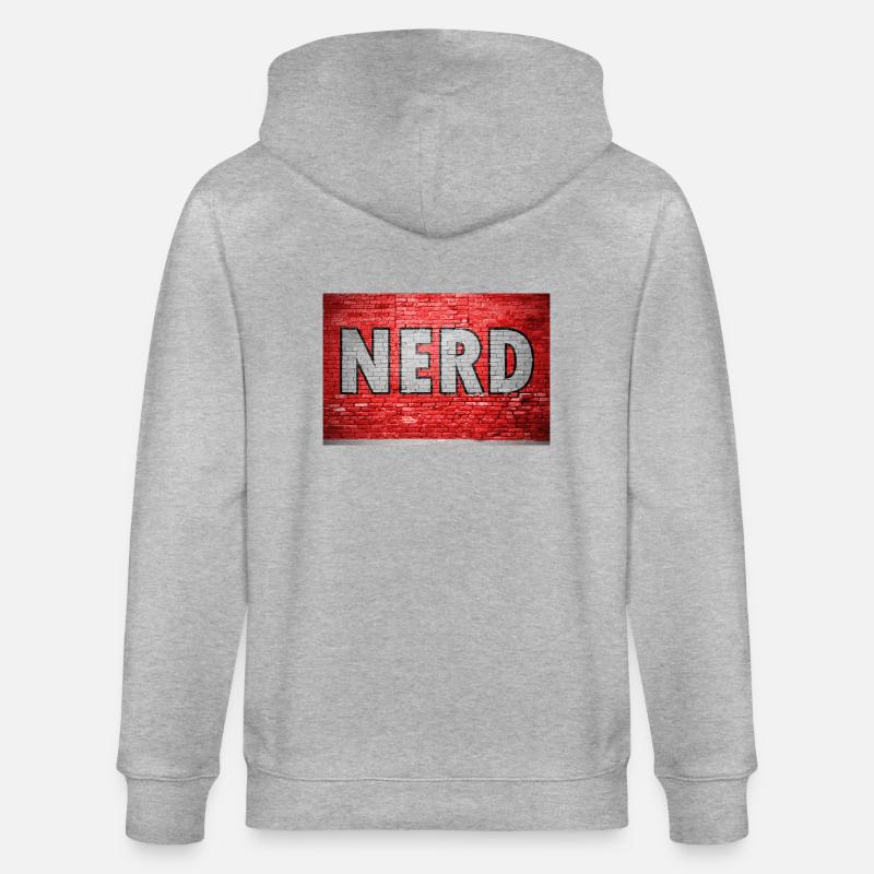 Nerd Graffiti auf Ziegelmauer - Stanley/Stella Unisex Bio-Kapuzenjacke CULTIVATOR  - Grau meliert