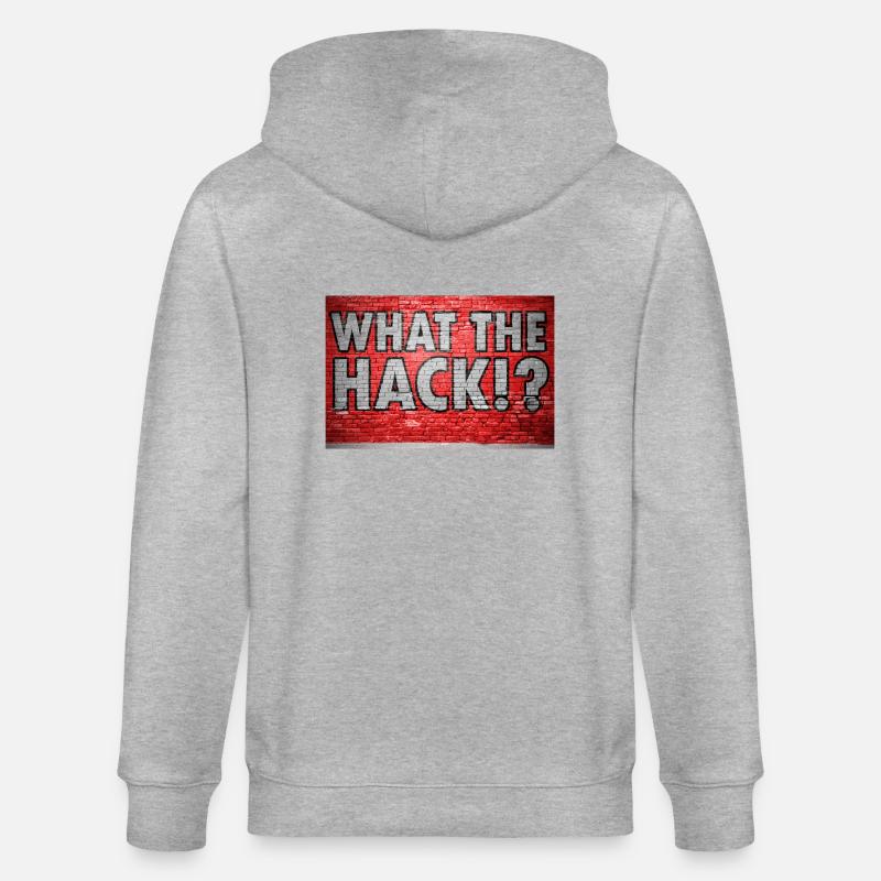 Qu’est-ce que le hack!? Graffiti - Veste à capuche bio CULTIVATOR Stanley/Stella Unisexe - gris chiné