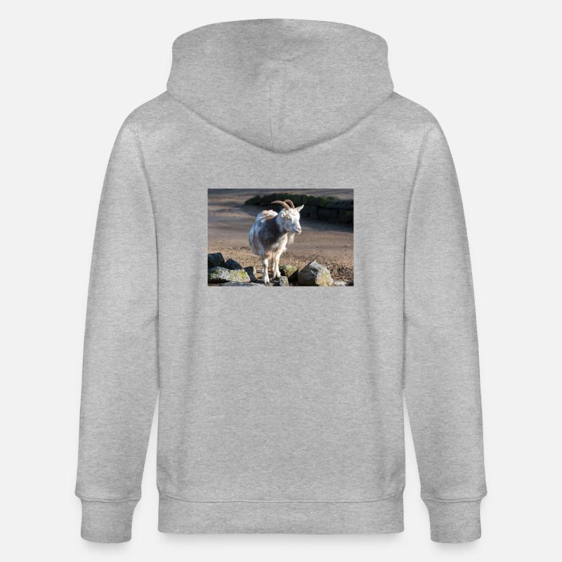 Zwergziege oder Zwergziege - Stanley/Stella Unisex Bio-Kapuzenjacke CULTIVATOR  - Grau meliert