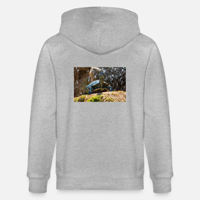 Yellow-bellied slider Trachemys scripta scripta - Stanley/Stella CULTIVATOR  Unisex Organic Hooded Jacket - heather grey
