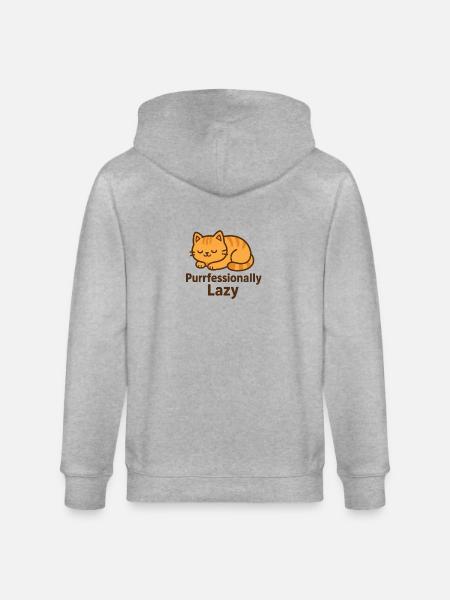 Purrfessionally Lazy – Mode Chat Froid - Veste à capuche bio CULTIVATOR Stanley/Stella Unisexe - gris chiné