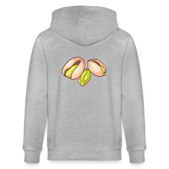 Pistache Pistachie Pistache Pistache noix noix - Veste à capuche bio CULTIVATOR Stanley/Stella Unisexe - gris chiné - Dos - Luana (180cm)