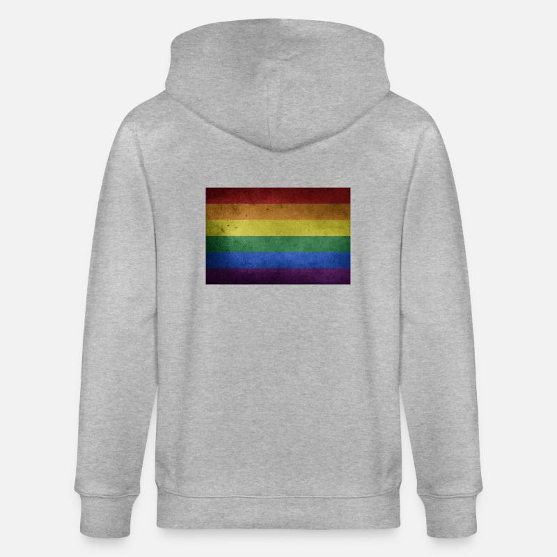 Drapeau pride - Veste à capuche bio CULTIVATOR Stanley/Stella Unisexe - gris chiné