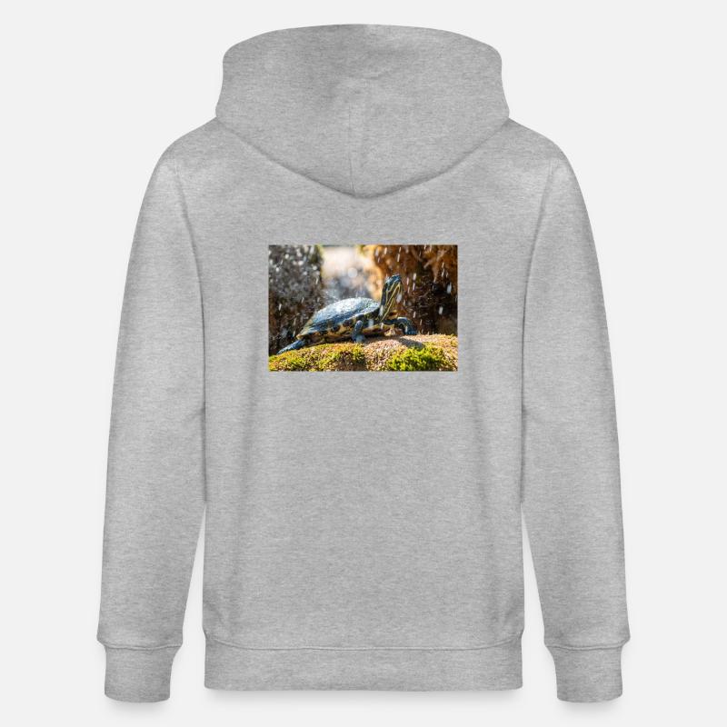 Gelbbauch-Slider Trachemys scripta scripta - Stanley/Stella Unisex Bio-Kapuzenjacke CULTIVATOR  - Grau meliert