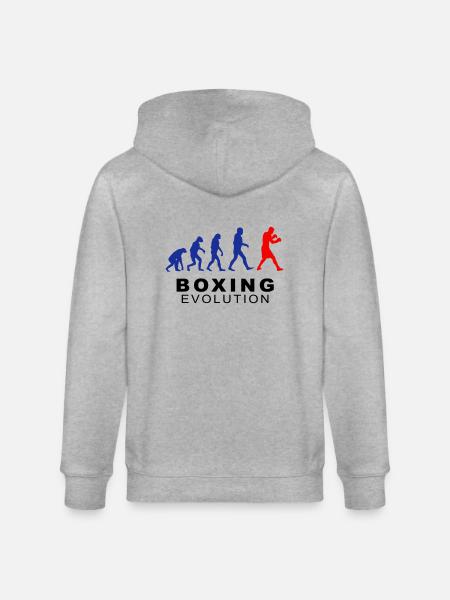 Boxing evolution - Stanley/Stella CULTIVATOR Unisex Organic Hooded Jacket - heather grey