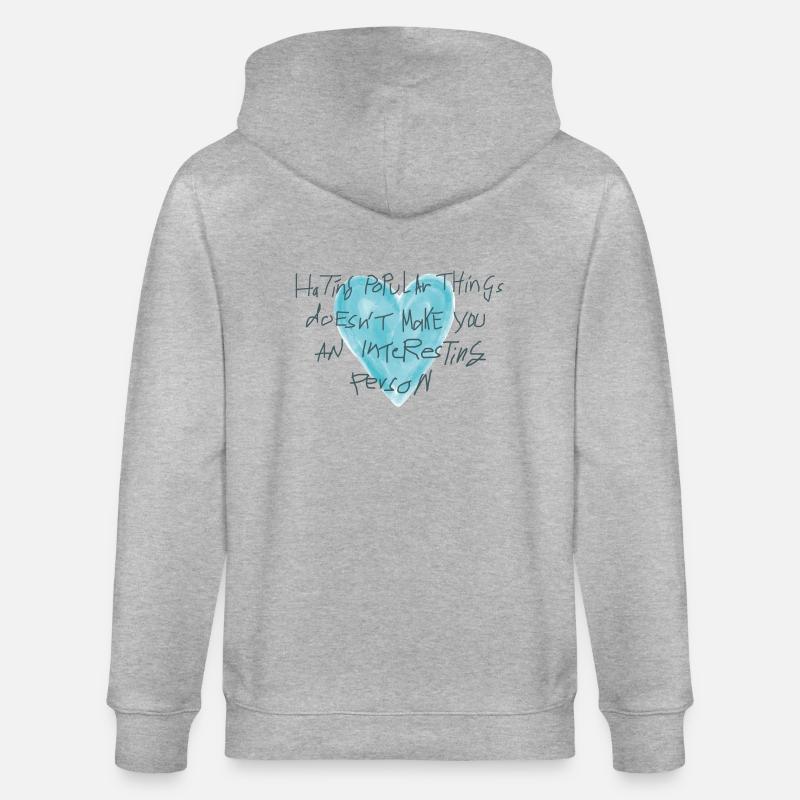 Herz mit Statement - Stanley/Stella Unisex Bio-Kapuzenjacke CULTIVATOR  - Grau meliert