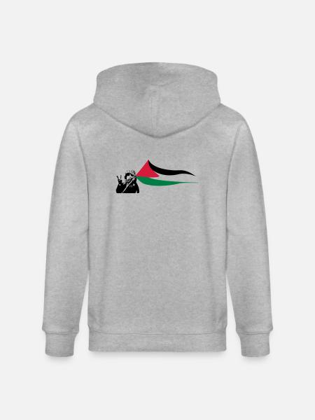 Free Palestine - Stanley/Stella Unisex Bio-Kapuzenjacke CULTIVATOR  - Grau meliert