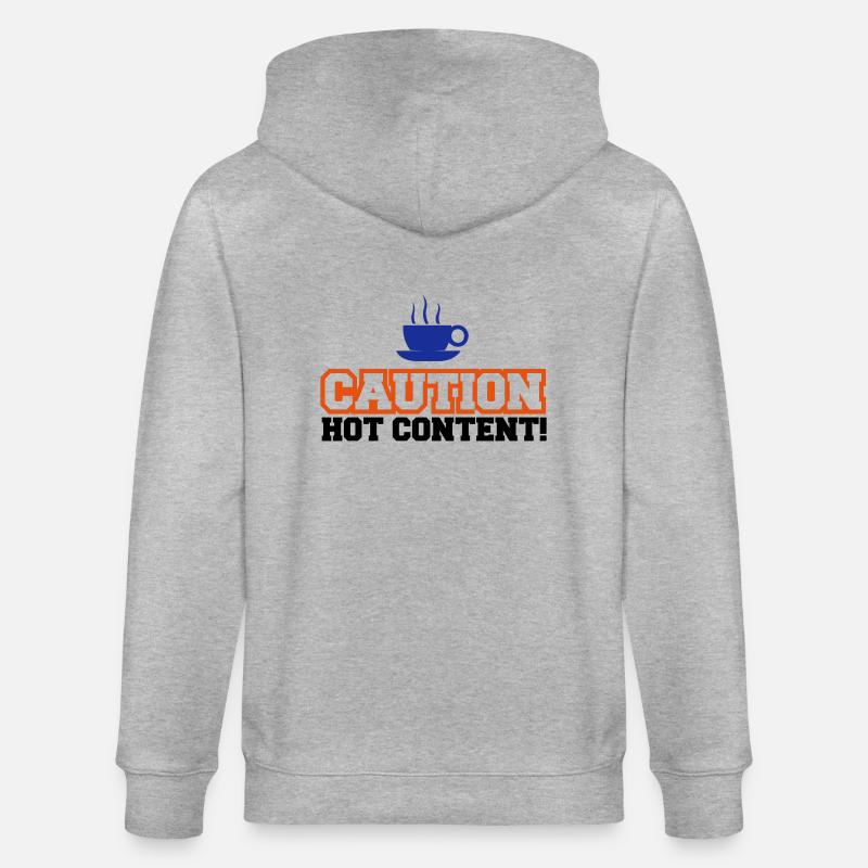 Caution Hot Content - Stanley/Stella Unisex Bio-Kapuzenjacke CULTIVATOR  - Grau meliert