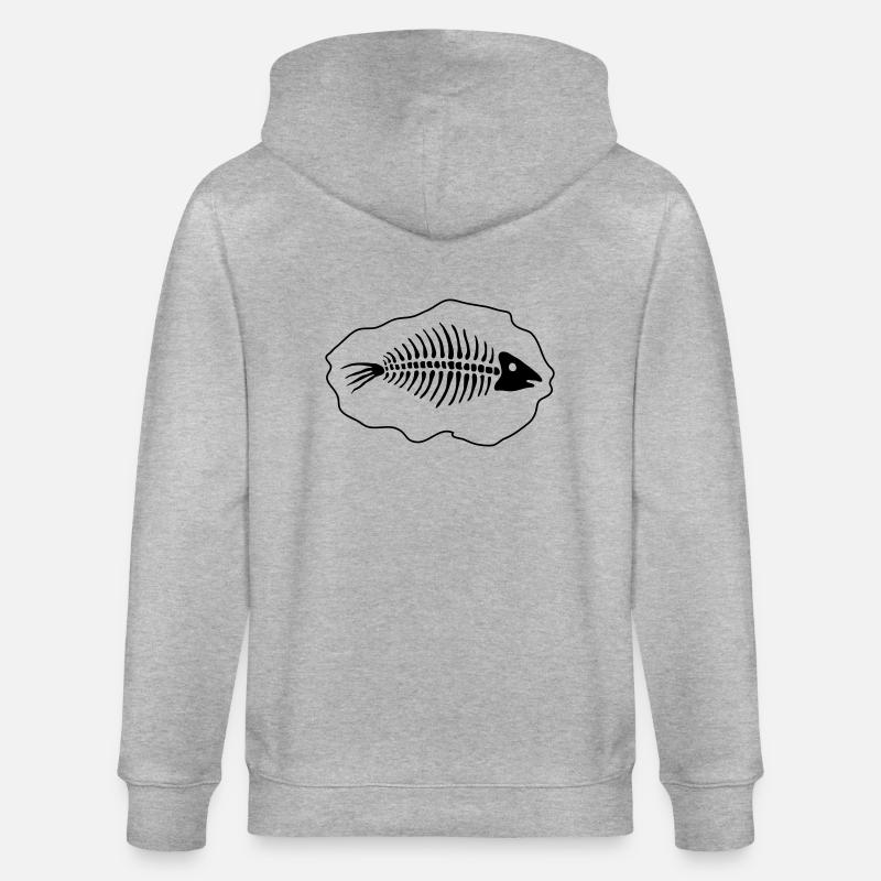 Fisch _Fossil_2_fp2 - Stanley/Stella Unisex Bio-Kapuzenjacke CULTIVATOR  - Grau meliert