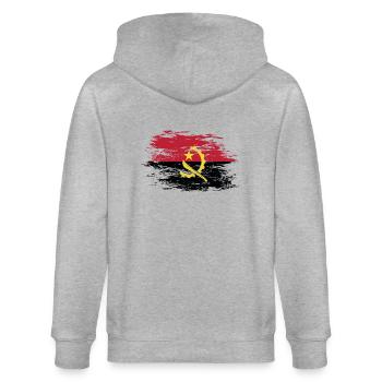 Angola Flagge used - Stanley/Stella Unisex Bio-Kapuzenjacke CULTIVATOR  - Grau meliert - Hinten - Luana (180cm)
