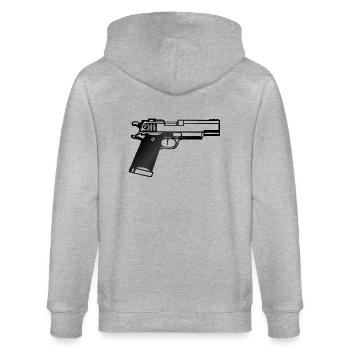 Pistole - Stanley/Stella Unisex Bio-Kapuzenjacke CULTIVATOR  - Grau meliert - Hinten - Luana (180cm)