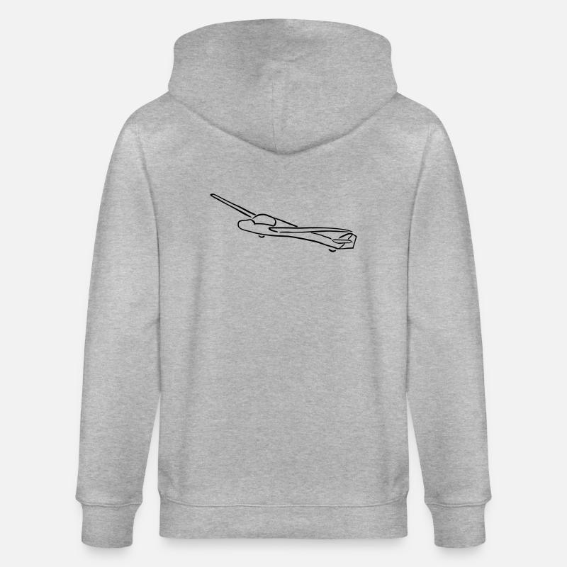 Segelflugzeug - Stanley/Stella Unisex Bio-Kapuzenjacke CULTIVATOR  - Grau meliert