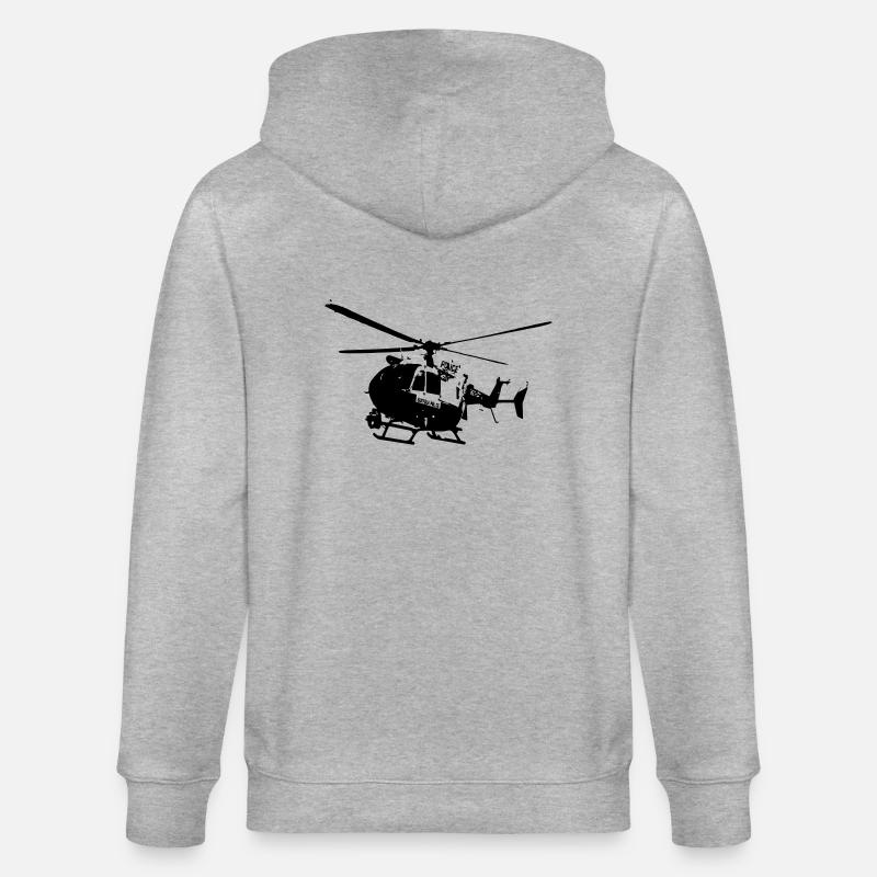 Polizeihubschrauber EC145 - Stanley/Stella Unisex Bio-Kapuzenjacke CULTIVATOR  - Grau meliert