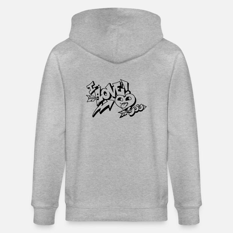 Je t’aime / Graffiti / Saint-Valentin - Veste à capuche bio CULTIVATOR Stanley/Stella Unisexe - gris chiné