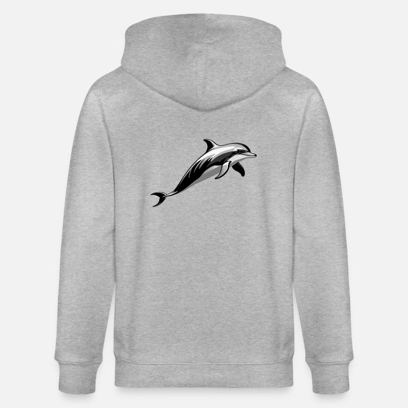 Dauphin - Mignon Ocean Pet Design - Veste à capuche bio CULTIVATOR Stanley/Stella Unisexe - gris chiné