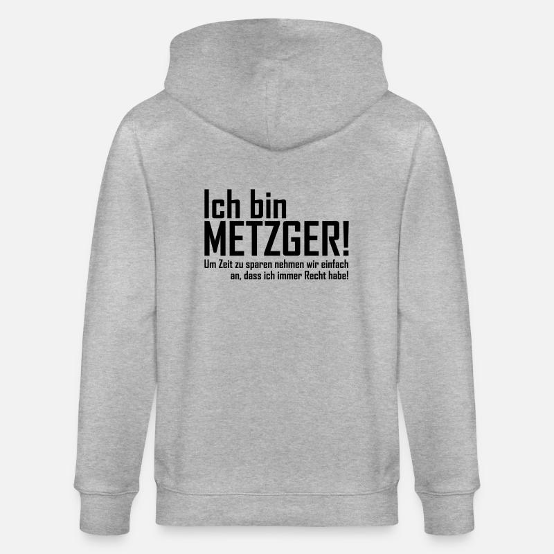 ich bin metzger - Stanley/Stella Unisex Bio-Kapuzenjacke CULTIVATOR  - Grau meliert