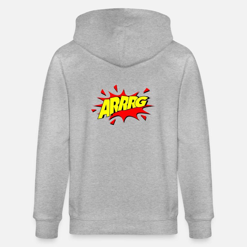 Arrg / wut / comic - Stanley/Stella Unisex Bio-Kapuzenjacke CULTIVATOR  - Grau meliert