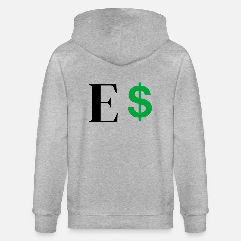 Buchstabe E Dollar - Stanley/Stella Unisex Bio-Kapuzenjacke CULTIVATOR - Grau meliert