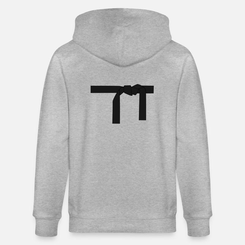 Schwarzer Gürtel. Geschenkidee - Stanley/Stella Unisex Bio-Kapuzenjacke CULTIVATOR  - Grau meliert