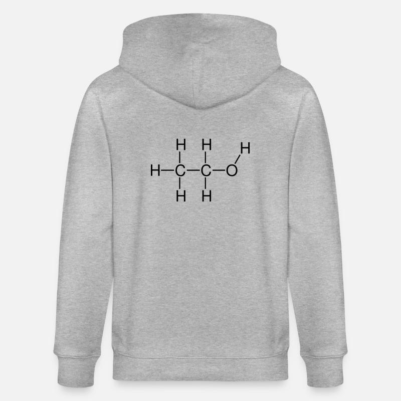 Ethanol Alkohol Strukturformel - Stanley/Stella Unisex Bio-Kapuzenjacke CULTIVATOR  - Grau meliert