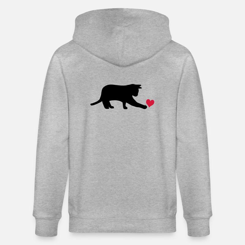 Chat - Veste à capuche bio CULTIVATOR Stanley/Stella Unisexe - gris chiné