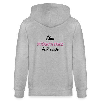 Nursery Nurse Kinderpflegerin Puéricultrice Baby - Stanley/Stella CULTIVATOR  Unisex Organic Hooded Jacket - heather grey - Back - Luana (180cm)