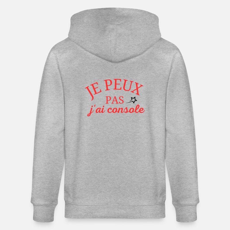 je peux pas j'ai console - Veste à capuche bio CULTIVATOR Stanley/Stella Unisexe - gris chiné