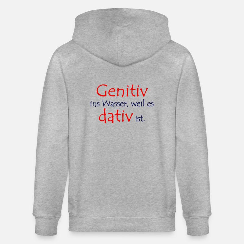 Genitiv vs. dativ - Stanley/Stella Unisex Bio-Kapuzenjacke CULTIVATOR - Grau meliert