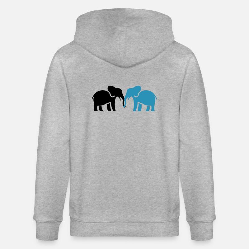 elefanten_2 - Stanley/Stella Unisex Bio-Kapuzenjacke CULTIVATOR  - Grau meliert