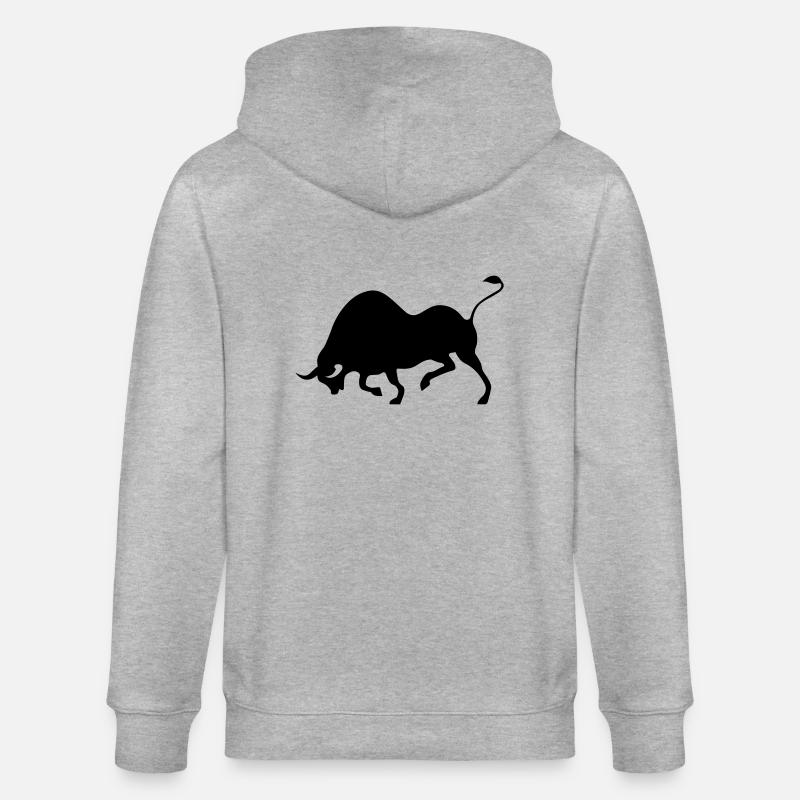 bull - Stanley/Stella CULTIVATOR  Unisex Organic Hooded Jacket - heather grey