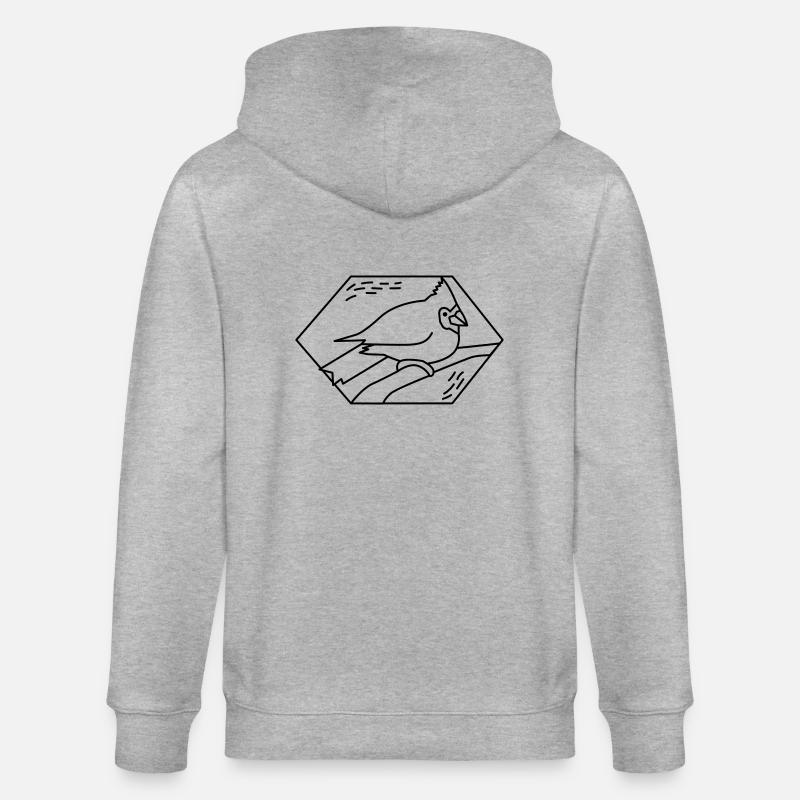 Diamant Kardinalvogel - Stanley/Stella Unisex Bio-Kapuzenjacke CULTIVATOR  - Grau meliert