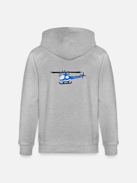 Hubschrauber Polis Kinder - Stanley/Stella Unisex Bio-Kapuzenjacke CULTIVATOR  - Grau meliert