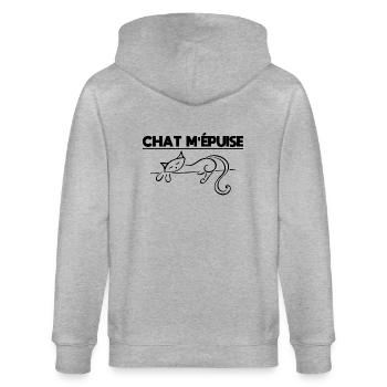 Katze erschöpft mich - Chat Humor - Stanley/Stella Unisex Bio-Kapuzenjacke CULTIVATOR  - Grau meliert - Hinten - Luana (180cm)