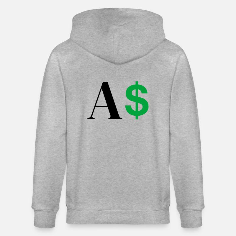 Dollar-Buchstabe - Stanley/Stella Unisex Bio-Kapuzenjacke CULTIVATOR  - Grau meliert
