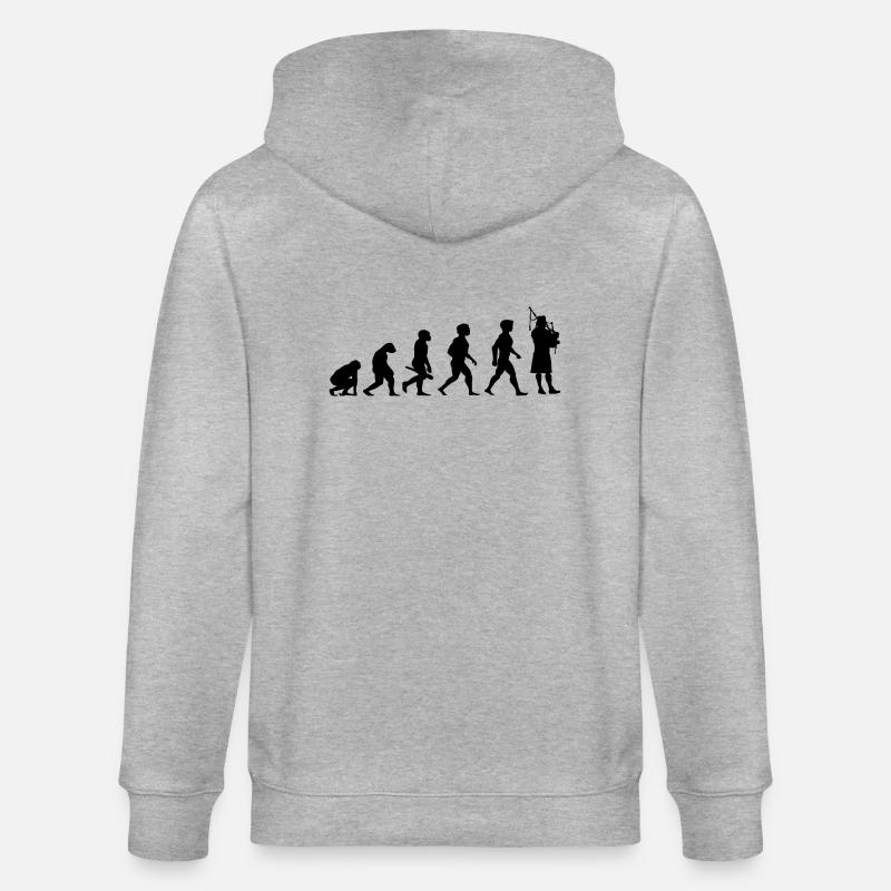 Evolution Dudelsack Dudelsackspieler Musiker - Stanley/Stella Unisex Bio-Kapuzenjacke CULTIVATOR  - Grau meliert