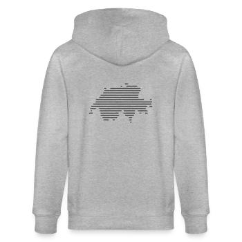 Suisse / / Pays / / contour / / carte / / carte - Veste à capuche bio CULTIVATOR Stanley/Stella Unisexe - gris chiné - Dos - Luana (180cm)