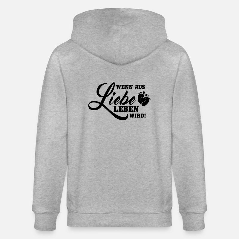 Wenn aus Liebe Leben wird - Stanley/Stella Unisex Bio-Kapuzenjacke CULTIVATOR  - Grau meliert
