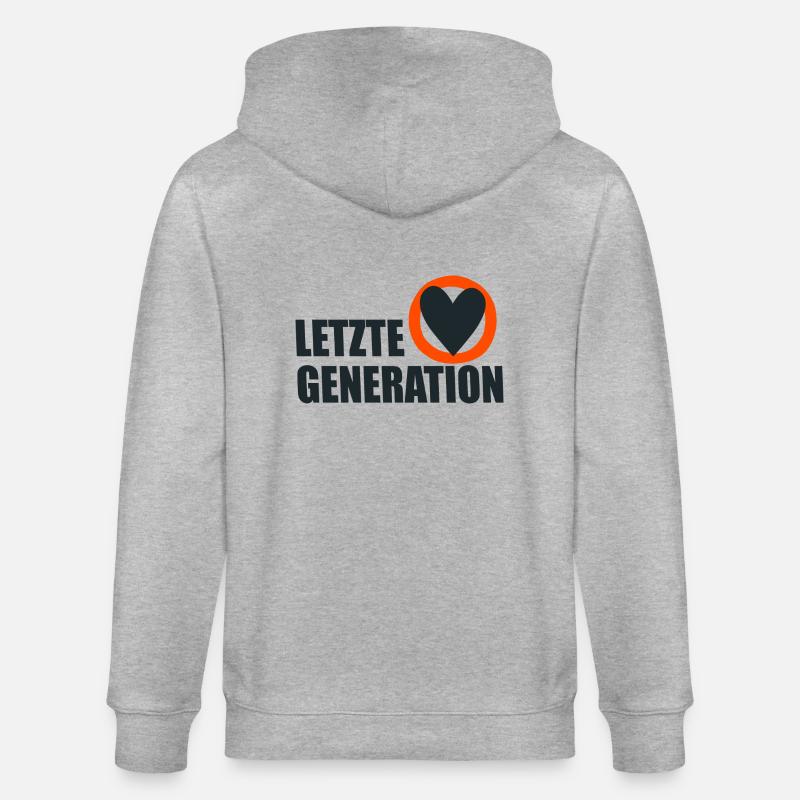 Letzte Generation - Design 4 - Stanley/Stella Unisex Bio-Kapuzenjacke CULTIVATOR  - Grau meliert
