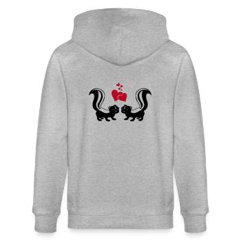 stinktiere in love - Stanley/Stella Unisex Bio-Kapuzenjacke CULTIVATOR  - Grau meliert - Hinten - Luana (180cm)