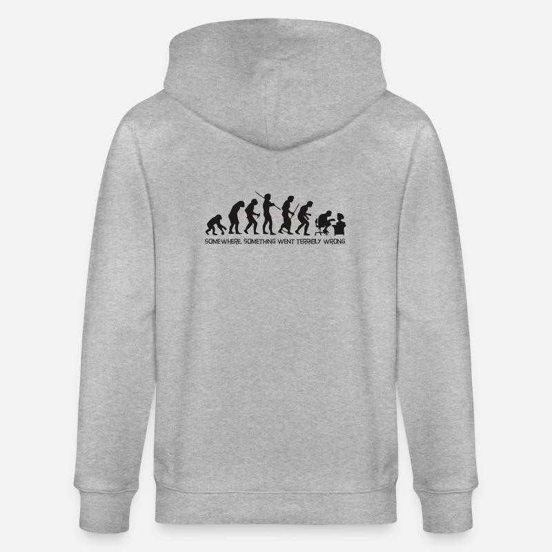 Die Evolution des Menschen - Stanley/Stella Unisex Bio-Kapuzenjacke CULTIVATOR  - Grau meliert