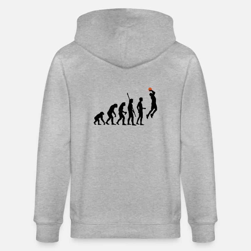 evolution_basketball_b_2c - Stanley/Stella Unisex Bio-Kapuzenjacke CULTIVATOR  - Grau meliert