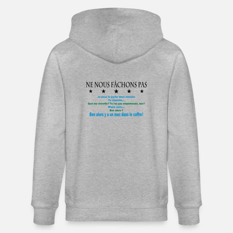 ne nous fâchons pas - Veste à capuche bio CULTIVATOR Stanley/Stella Unisexe - gris chiné