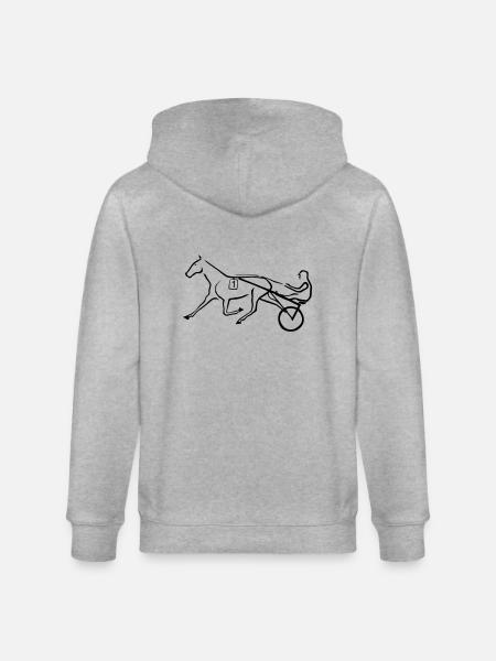 Trotting horse - Stanley/Stella CULTIVATOR Unisex Organic Hooded Jacket - heather grey