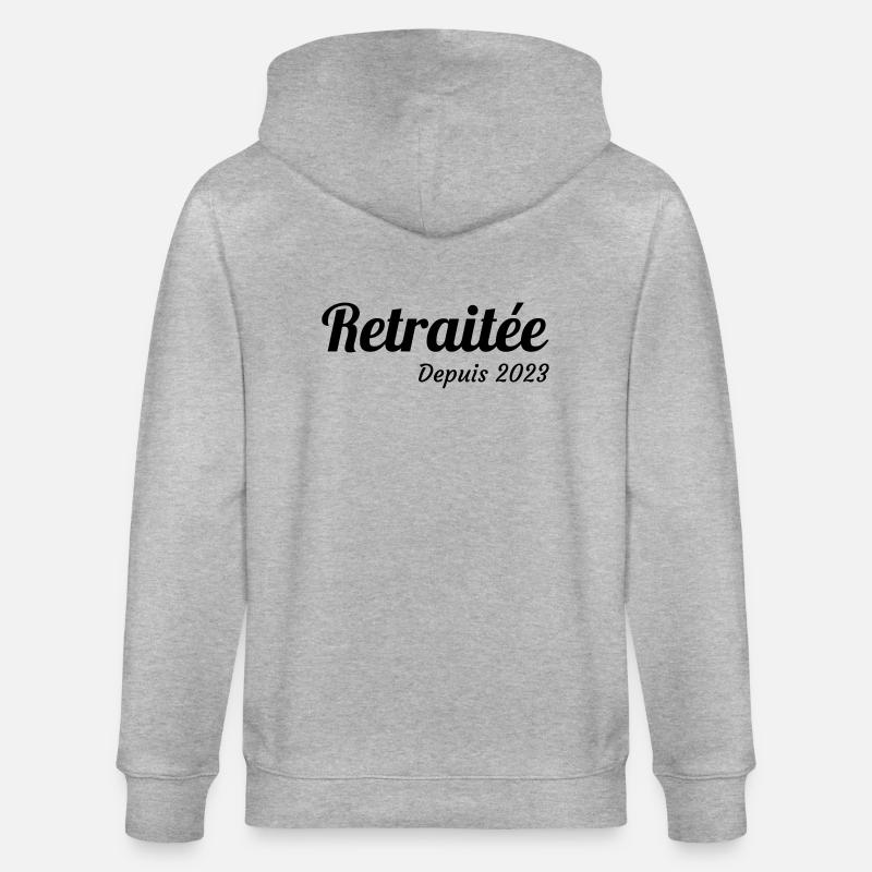 retraite / retraité / retraitée / pension - Veste à capuche bio CULTIVATOR Stanley/Stella Unisexe - gris chiné