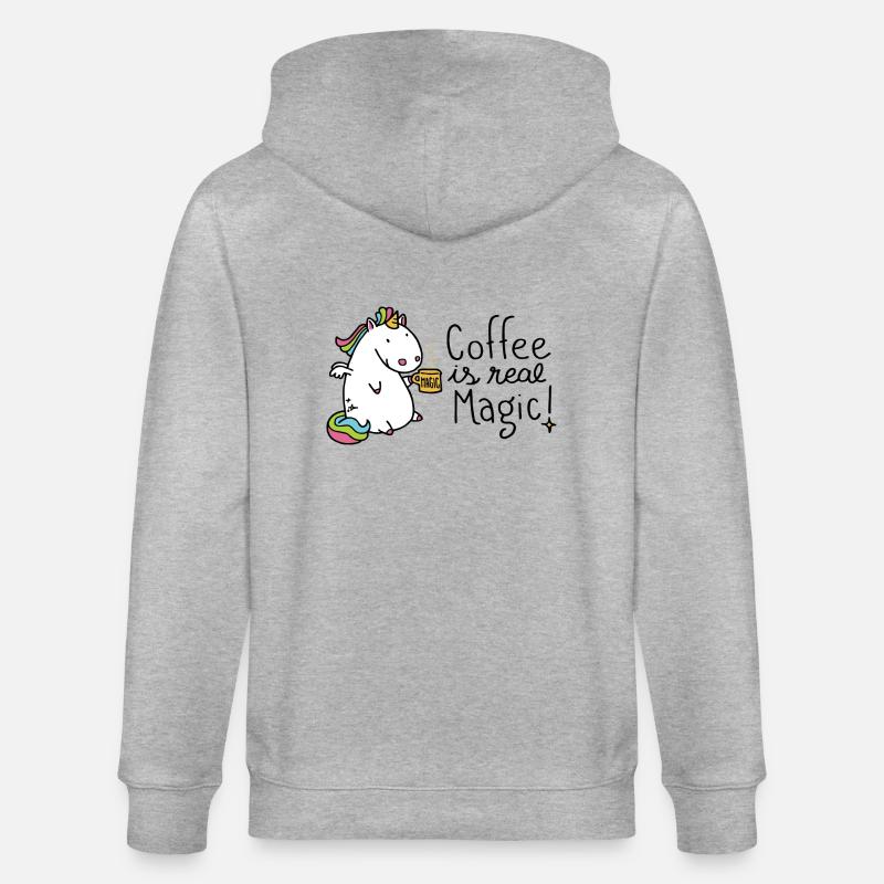 Coffee is real Magic - Stanley/Stella Unisex Bio-Kapuzenjacke CULTIVATOR  - Grau meliert