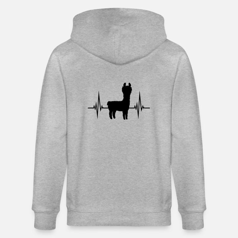 Pulse Lama Heartbeat - Veste à capuche bio CULTIVATOR Stanley/Stella Unisexe - gris chiné