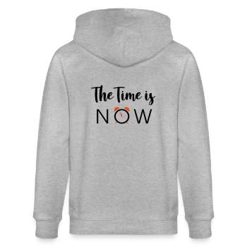 The Time is NOW - 2 Farben - Stanley/Stella Unisex Bio-Kapuzenjacke CULTIVATOR  - Grau meliert - Hinten - Luana (180cm)