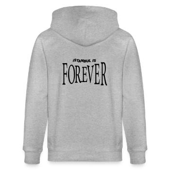 Istanbul is Forever - Stanley/Stella Unisex Bio-Kapuzenjacke CULTIVATOR  - Grau meliert - Hinten - Luana (180cm)