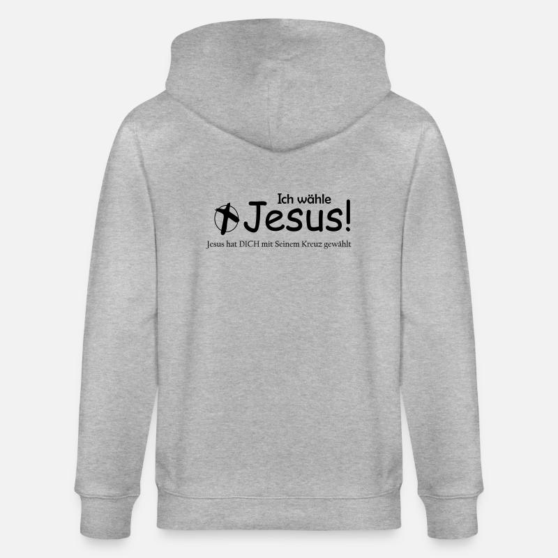 Je choisis Jésus 001 - Veste à capuche bio CULTIVATOR Stanley/Stella Unisexe - gris chiné