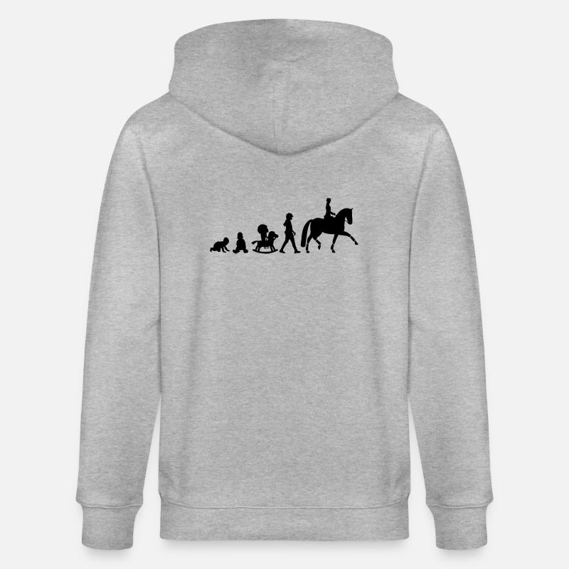 svg Evolution Dressur Reiter - Stanley/Stella Unisex Bio-Kapuzenjacke CULTIVATOR  - Grau meliert